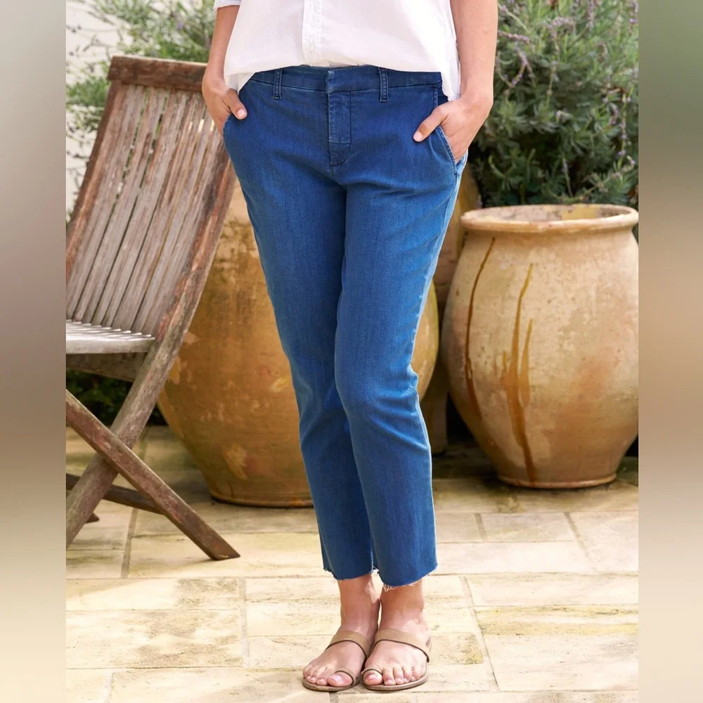 Frank & Eileen Cropped Ankle Jeans in Blue Denim - Picture 1 of 11